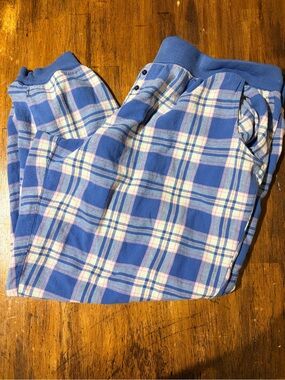 Joe Boxer Blue Plaid Lounge Pants with Pink Accents